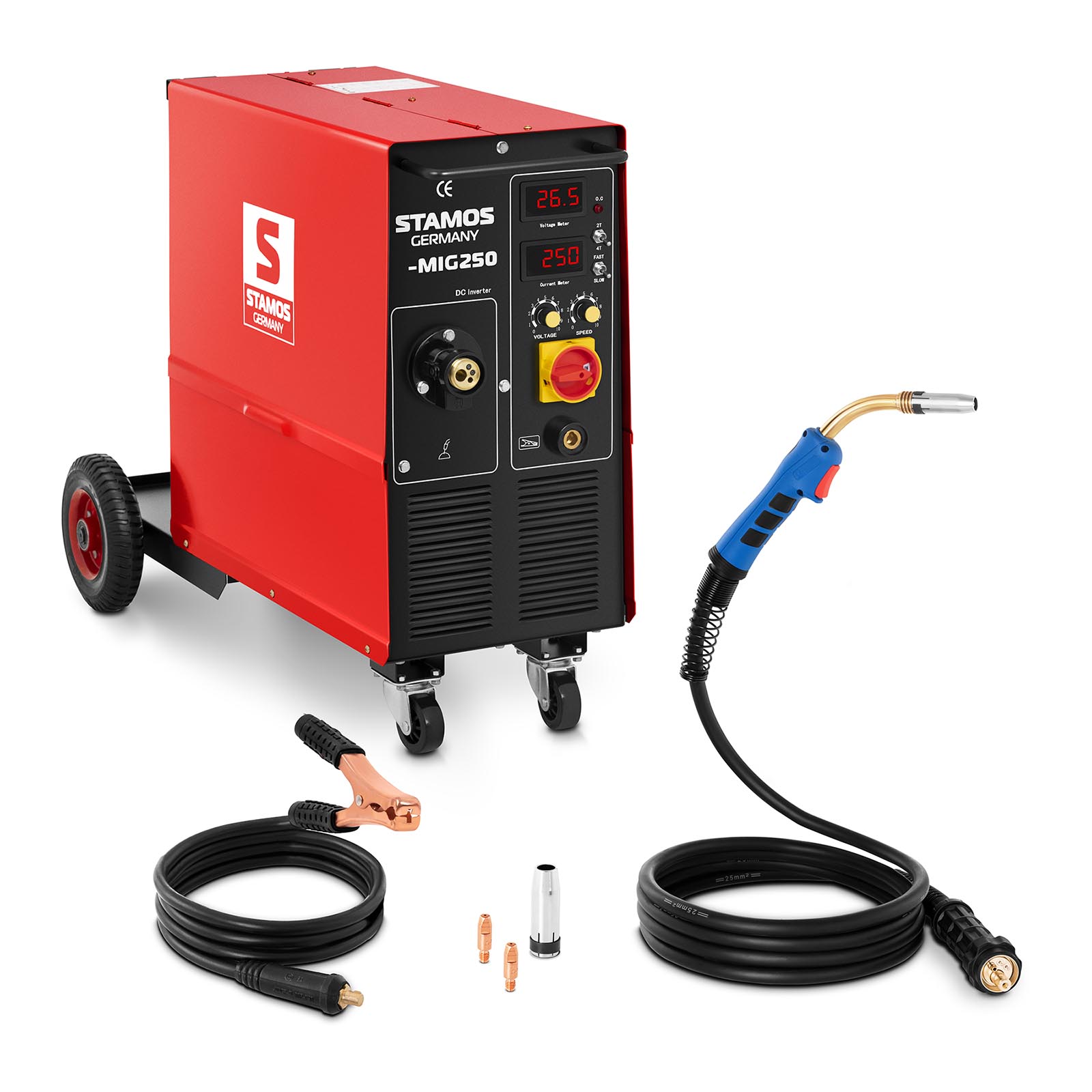 MIG MAG Schwei ger t Mit 250 A Und Fahrwerk Stamos Welding MIG MAG Schwei ger t Mit 250 A Und Fahrwerk Stamos Welding